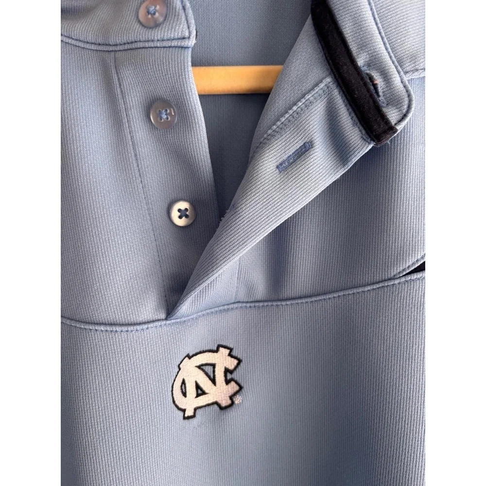 NIKE UNC Tar Heels Polo Shirt Boys LG 16-18 Dri-FIT Light Blue Collegiate Golf - Picture 6 of 10